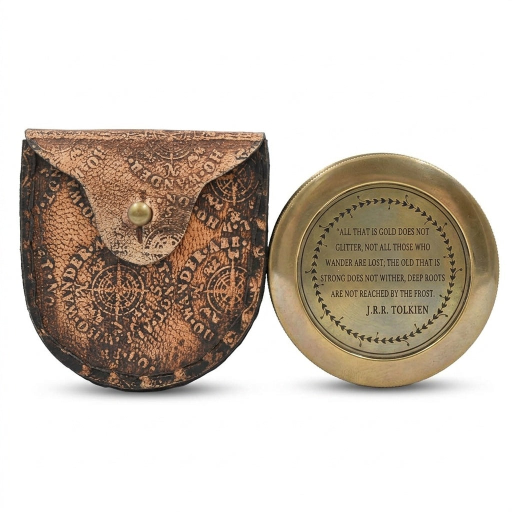 STORE INDYA Brass Compass with Magnetic Needle