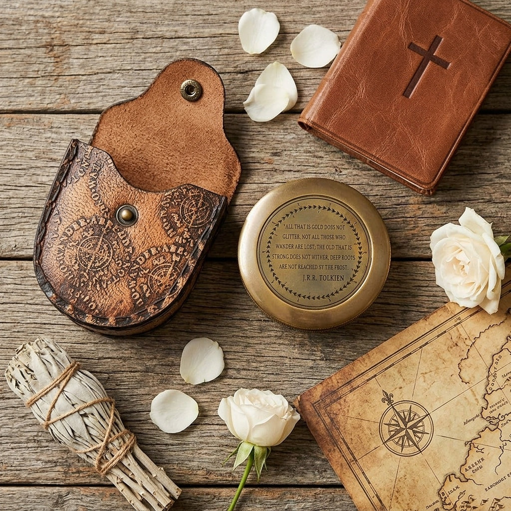STORE INDYA Brass Compass with Magnetic Needle