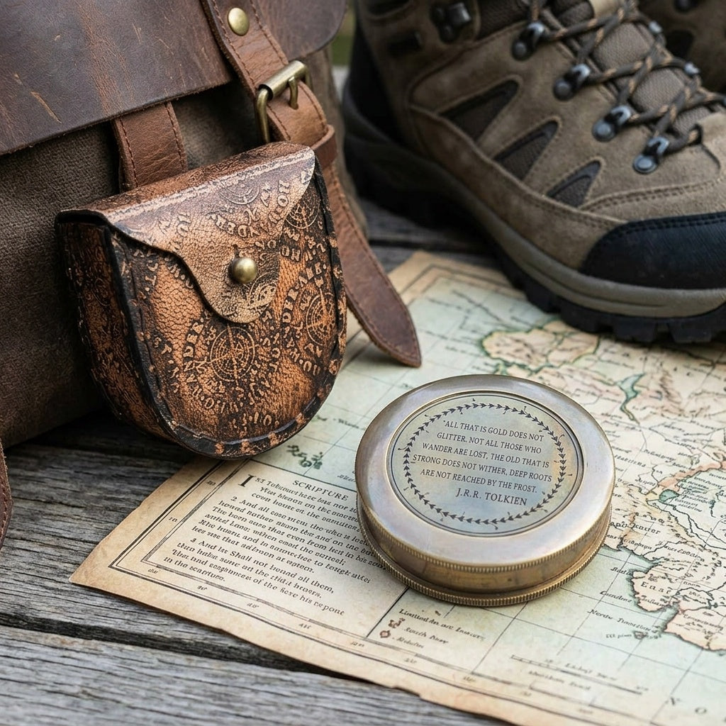 STORE INDYA Brass Compass with Magnetic Needle