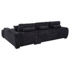 Octavia Upholstered Sectional Chaise Sofa Black