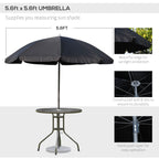 Outsunny - Patio Dining Set With Table Umbrella, Folding Chairs And Dining Table