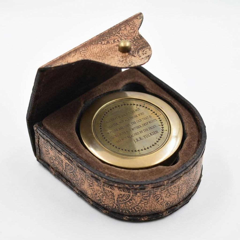 STORE INDYA Brass Compass with Magnetic Needle