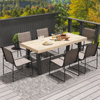 Outdoor Set of 4 Patio Furniture Dining Chairs with Breathable Seat and Backrest-Brown