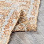 Rice Handcrafted Fringed Jute Carpet