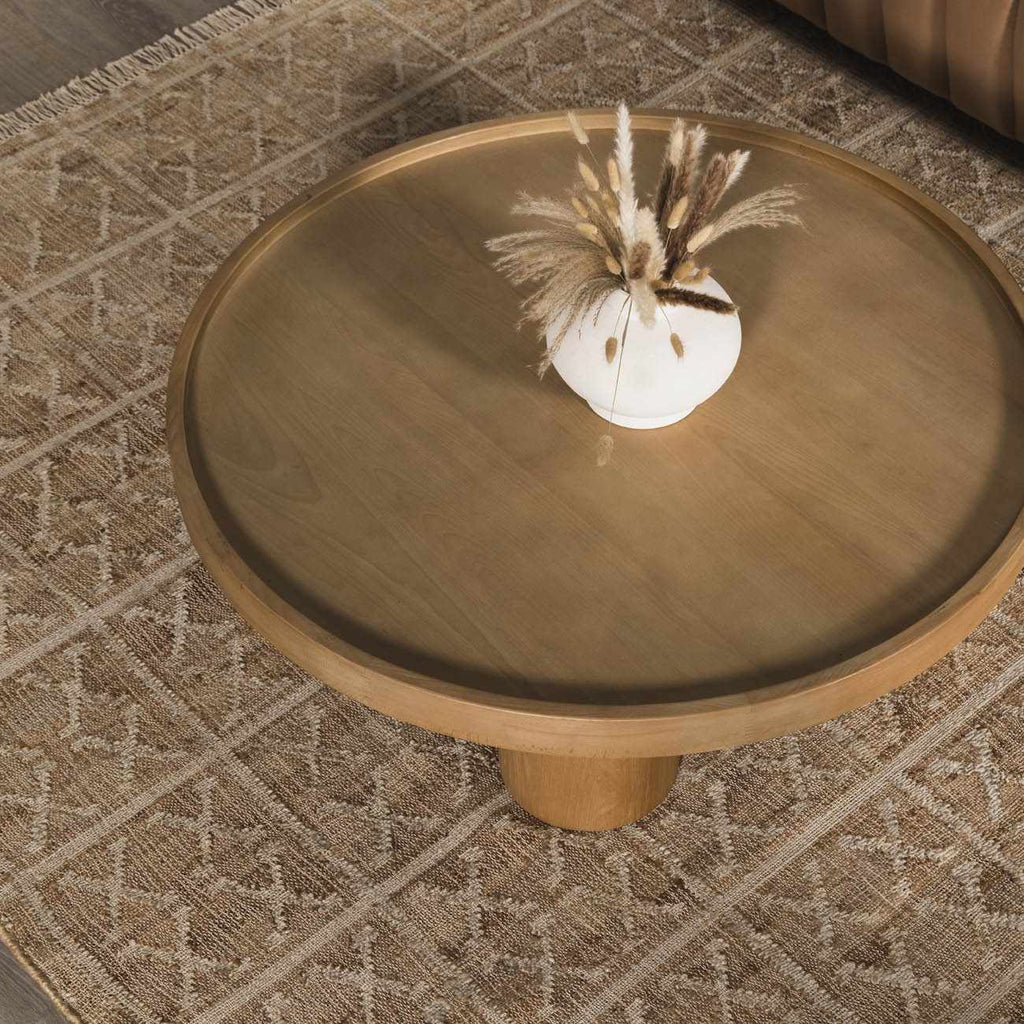 Rice Handcrafted Fringed Jute Carpet