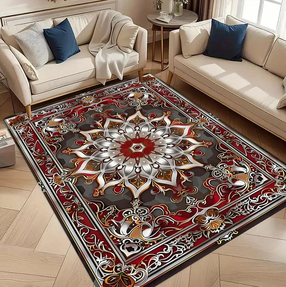 Persian Luxury Carpet: Living Room, Bedroom, Lounge Large Rug, Non-slip