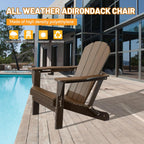 Adirondack Chair, Folding HDPE Outdoor Seating with Cup Holder