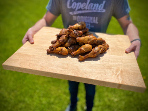 1.25” Thick Extra Large Butcher Block Cutting Board With Rubber Feet.