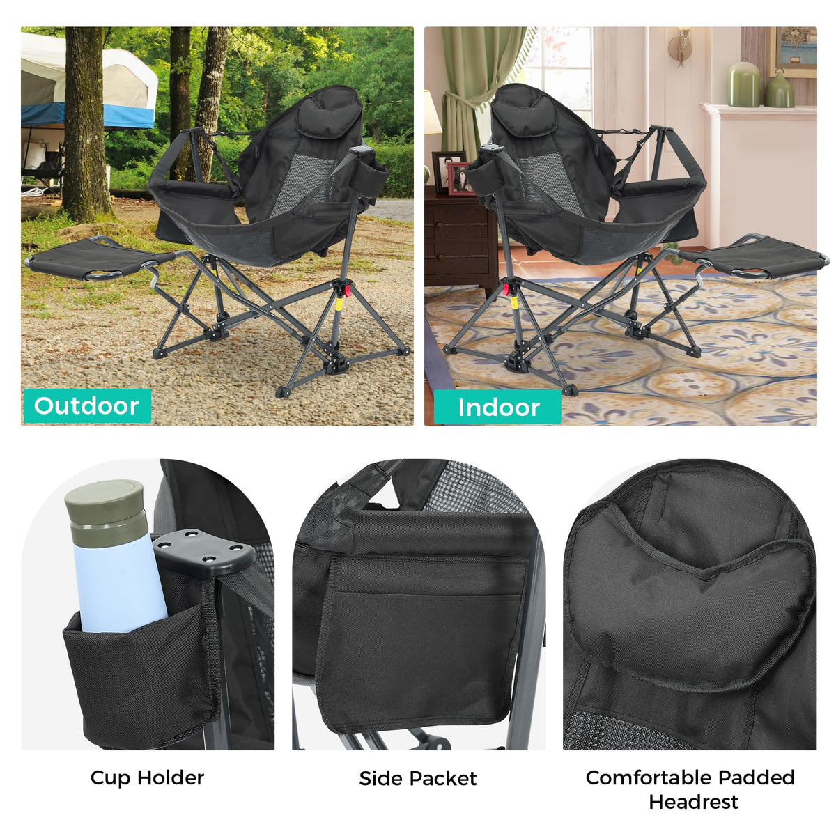 Ainfox Hammock Camping Chair for Outdoor Patio & Poolside
