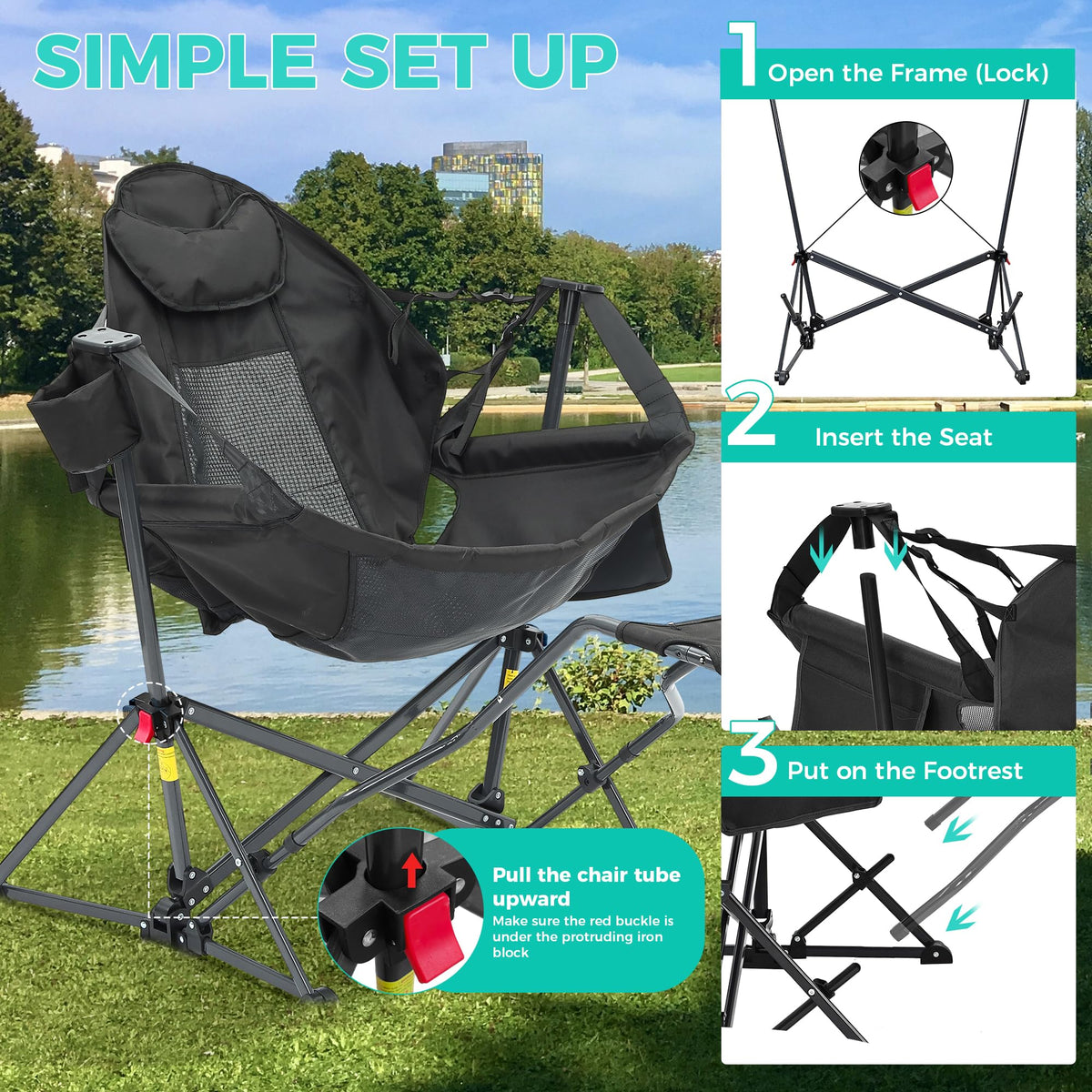 Ainfox Hammock Camping Chair for Outdoor Patio & Poolside
