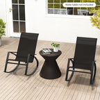 2 Pieces Patio Rocking Chairs w/Ergonomic Backrest and Seat-Black