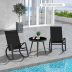 2 Pieces Patio Rocking Chairs w/Ergonomic Backrest and Seat-Black