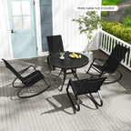 2 Pieces Patio Rocking Chairs w/Ergonomic Backrest and Seat-Black