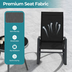 2 Pieces Patio Rocking Chairs w/Ergonomic Backrest and Seat-Black